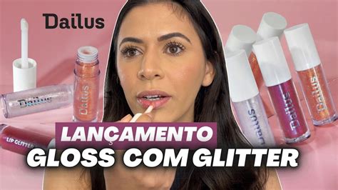 Lip Glitter Dailus Lan Amento Brilho Labial Gloss Glitter Vale A