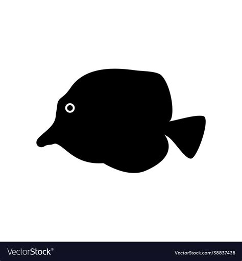 Silhouette A Black Sea Fish Inhabitant Royalty Free Vector