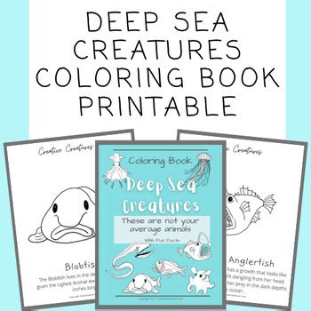 Deep Sea Creatures Coloring Book Printable- Midnight Zone by A Creative ...