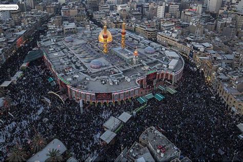 بالصورالزيارة الاربعينية جواً في كربلاء المقدسة