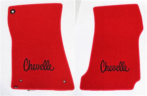 New 1968 1972 Chevelle Floor Mats Red Carpet Embroidered Script Logo