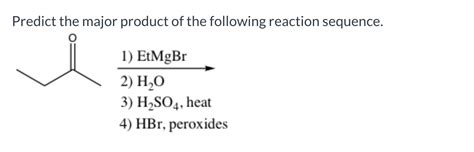 Solved Predict The Major Product Of The Following Reaction Chegg