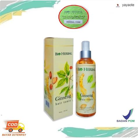 Jual Bio Herbal Ginseng Hair Tonic Original Penumbuh Pelebat Penguat