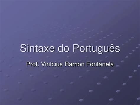 PPT Sintaxe do Português PowerPoint Presentation free download ID