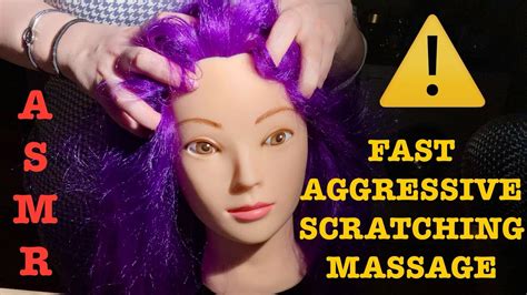 Asmr⚠️fast Aggressive Scalp Face Scratching Massage Tapping Ears And Hairline Mannequin Engita