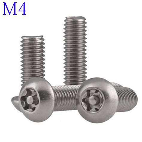 M4 M3x07 304 Stainless Steel Pin Tamper Torx Security Button Head Screw Bolts Ebay