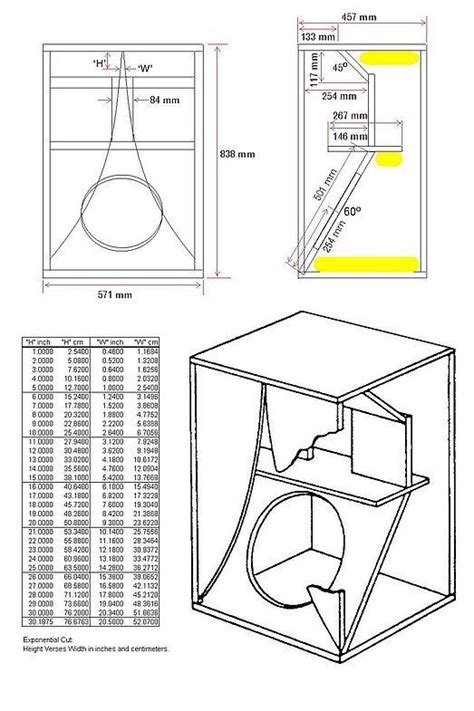 Bass Horn Plan S Karlson Tda Audio Box Speaker Box