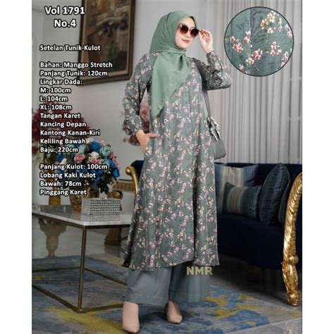 Jual Set Stelan Tunik Kulot Premium Manggo Stretch NMR By Namira