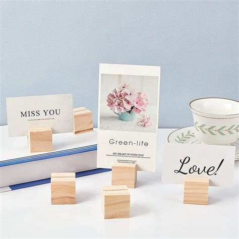 20Pcs Wooden Name Card Holder Wooden Table Number Stands Solid Wood