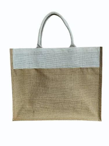 Plain Brown And White Kg Pp Laminated Jute Shopping Bag At Rs