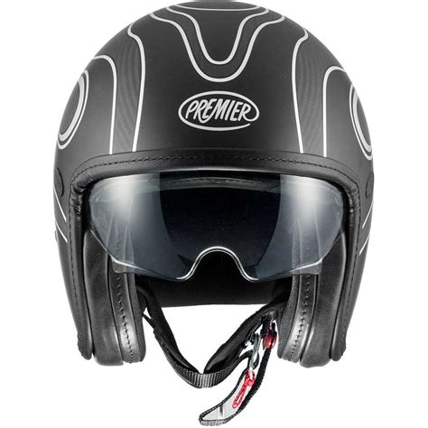 Casco Moto Jet In Carbonio Premier VINTAGE PLATINUM ED CARBON FR