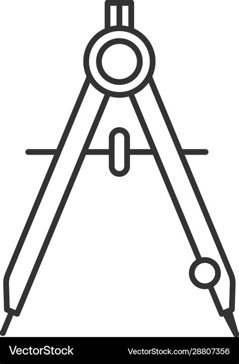 Drawing compass linear icon Royalty Free Vector Image