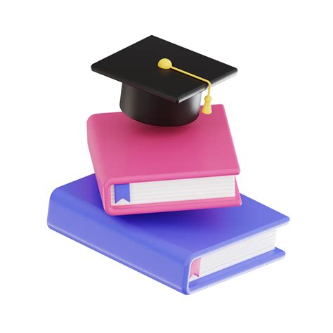 3d Graduation Study With Transparent Background Library 3d Icon Set