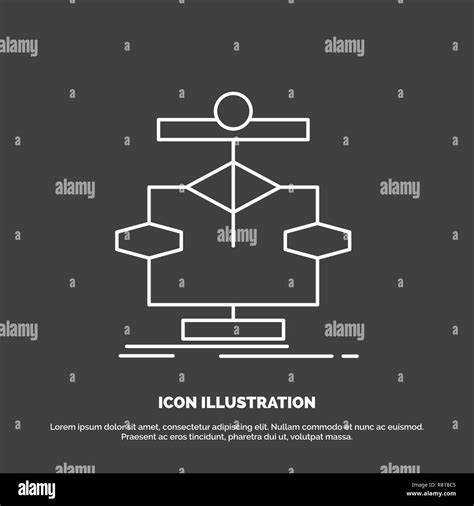 Algorithm, chart, data, diagram, flow Icon. Line vector symbol for UI ...