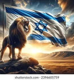 Roaring Lion Israeli Flag AI-generated image 2396605759 | Shutterstock