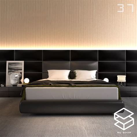 MODERN BED – SKETCHUP 3D MODEL – VRAY OR ENSCAPE – ID01639 | SketchUp Store