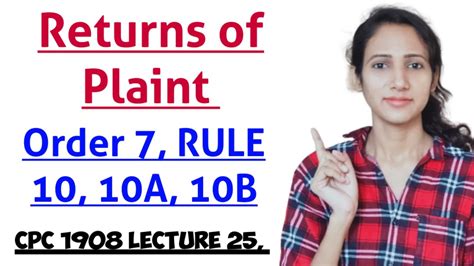 Order Of Rule A B Returns Of Plaint Cpc Part Cpc