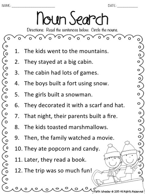 Grammar Worksheet For Grade 1