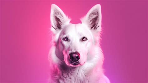 Premium AI Image | A dog with a pink background