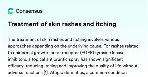 treatment  skin rashes  itching consensus academic search engine