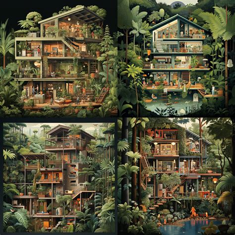 Botanical Abode Cutaway Midjourney Prompt Promptalot