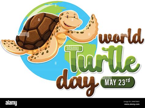 Cheerful Turtle Celebrating World Turtle Day Stock Vector Image And Art Alamy