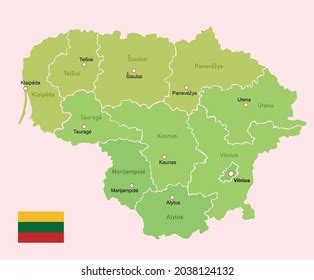 Vector Image Lithuania Regions Map Stock Vector (Royalty Free ...