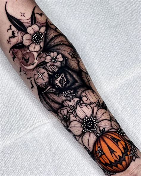 50 Magical Halloween Tattoos Inkppl Halloween Tattoos Sleeve