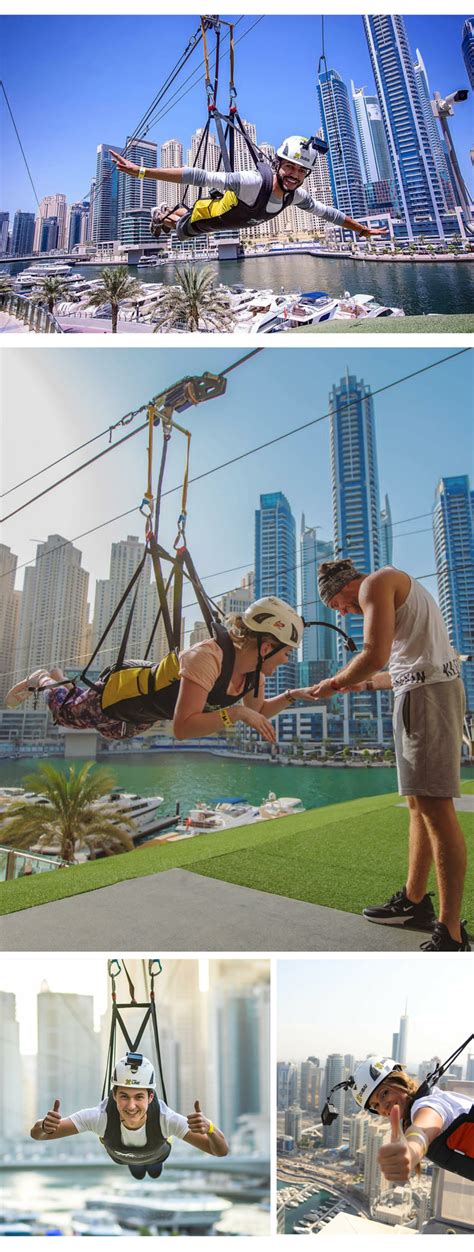 迪拜旅游marina港高空飞索滑索王子同款跳伞大厦区穿越迪拜xline 马蜂窝自由行 马蜂窝自由行