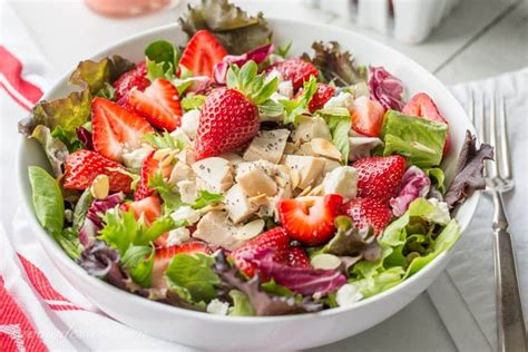 Strawberry Salad With Chicken And Poppy Seed Dressing Saving Room For