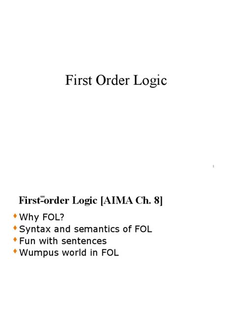 First Order Logic Pdf Interpretation Logic First Order Logic