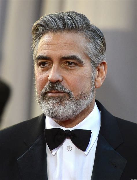 Gorgeous George Clooney Sporting A Salt And Pepper Beard Beard Styles Growing Facial Hair