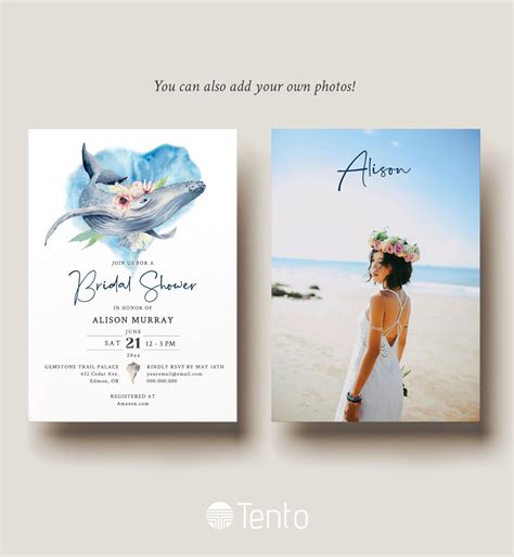 EDITABLE | Whale Bridal Shower Invitation Template, 0012AA - Etsy