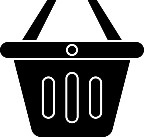 Black And White Shopping Basket Flat Icon. 24214906 Vector Art at Vecteezy