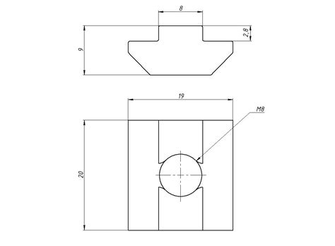 Сухарь пазовый M8-8 (серия 40) - купить в интернет-магазине cnc ...