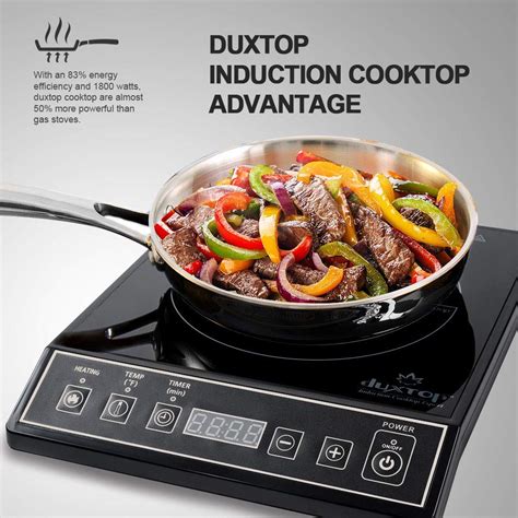 Duxtop 1800W Portable Induction Cooktop Countertop Burner, Black - The ...