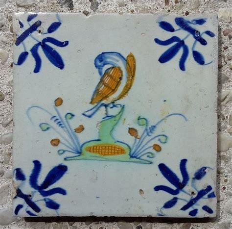 Rare Antique Tile With Bird Earthenware Catawiki Antique Tiles