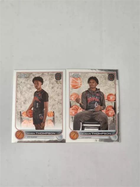 LOT DE 2 Cartes Topps Chrome AUSAR Et AMEN THOMPSON OTE 2022 23 EUR 5