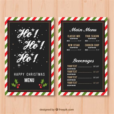 Free Vector Christmas Menu With Decorative Border