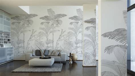 LIVINGWALLS WALLPAPER «FLORAL, BLACK, WHITE» 392141 - Perth Wallpaper