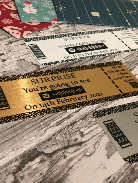 Personalised Surprise Reveal Metal Ticket Keepsake Concert Etsy Canada Concert Tickets