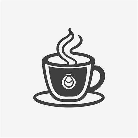 Logotipo De Esquema De Arte De L Nea De Cafeter A Vectorial Logotipo De