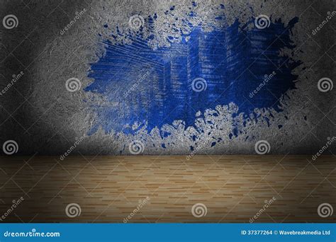 Splash On Wall Revealing Technology Graphic Stock Illustration