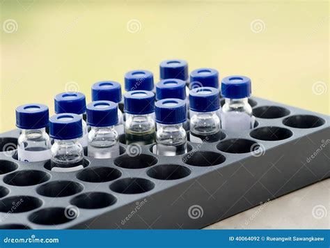 Sample Vial In Instruemtal Analysis Tray Royalty-Free Stock Image | CartoonDealer.com #40064092