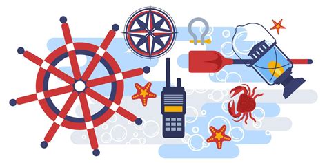 Nautical themed symbols, wheel and compass vector 17758209 Vector Art ...