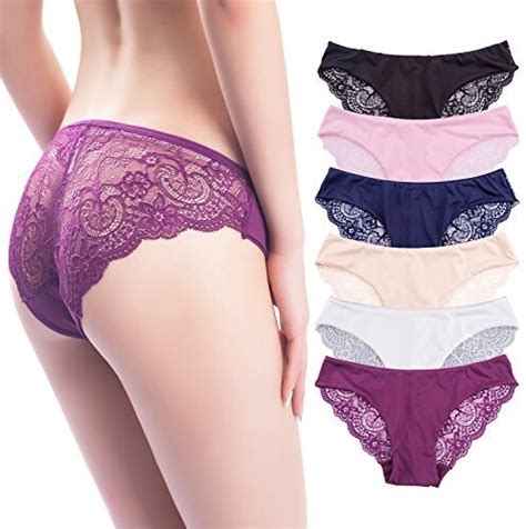 Amorfati Pack Womens Underwear Bikini Sexy Lace Low Rise Panties