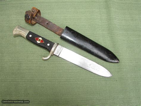 HJ Excellent Hitler Youth Knife Scabbard With Motto RZM M71