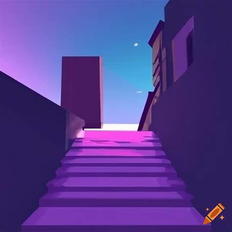 Purple Shaded Mobile Game With First Person Parkour