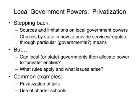 PPT - Local Government Powers: Privatization PowerPoint Presentation ...