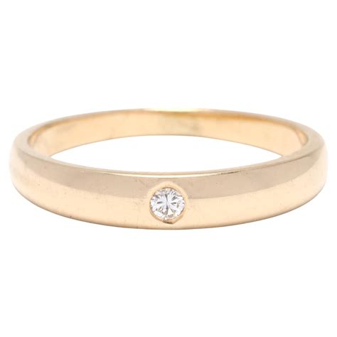 Customizable 14k Gold Ring Thin Gold One Diamond Ring Band Stackable